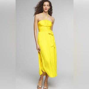White House Black Market Yellow Midi Dress
